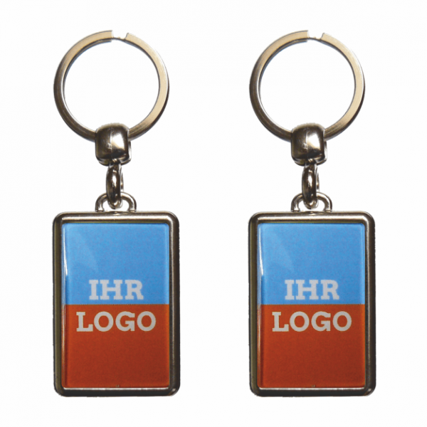 Schlüsselanhänger Rohlinge MPS-118 aus Metall, Motivfläche 25 x 40 mm, 2-seitig